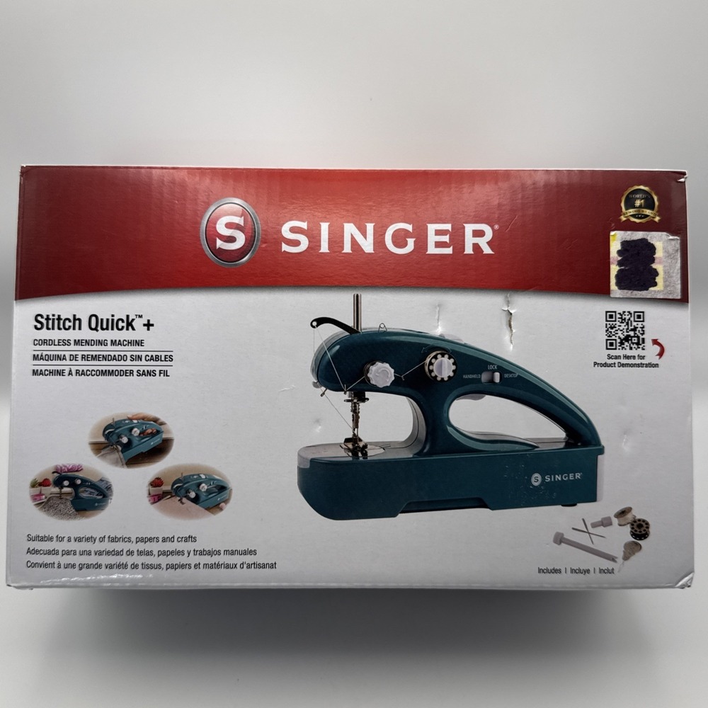 SINGER Stitch Quick + CORDLESS PORTABLE MENDING MACHINE SEWING Teal Color
